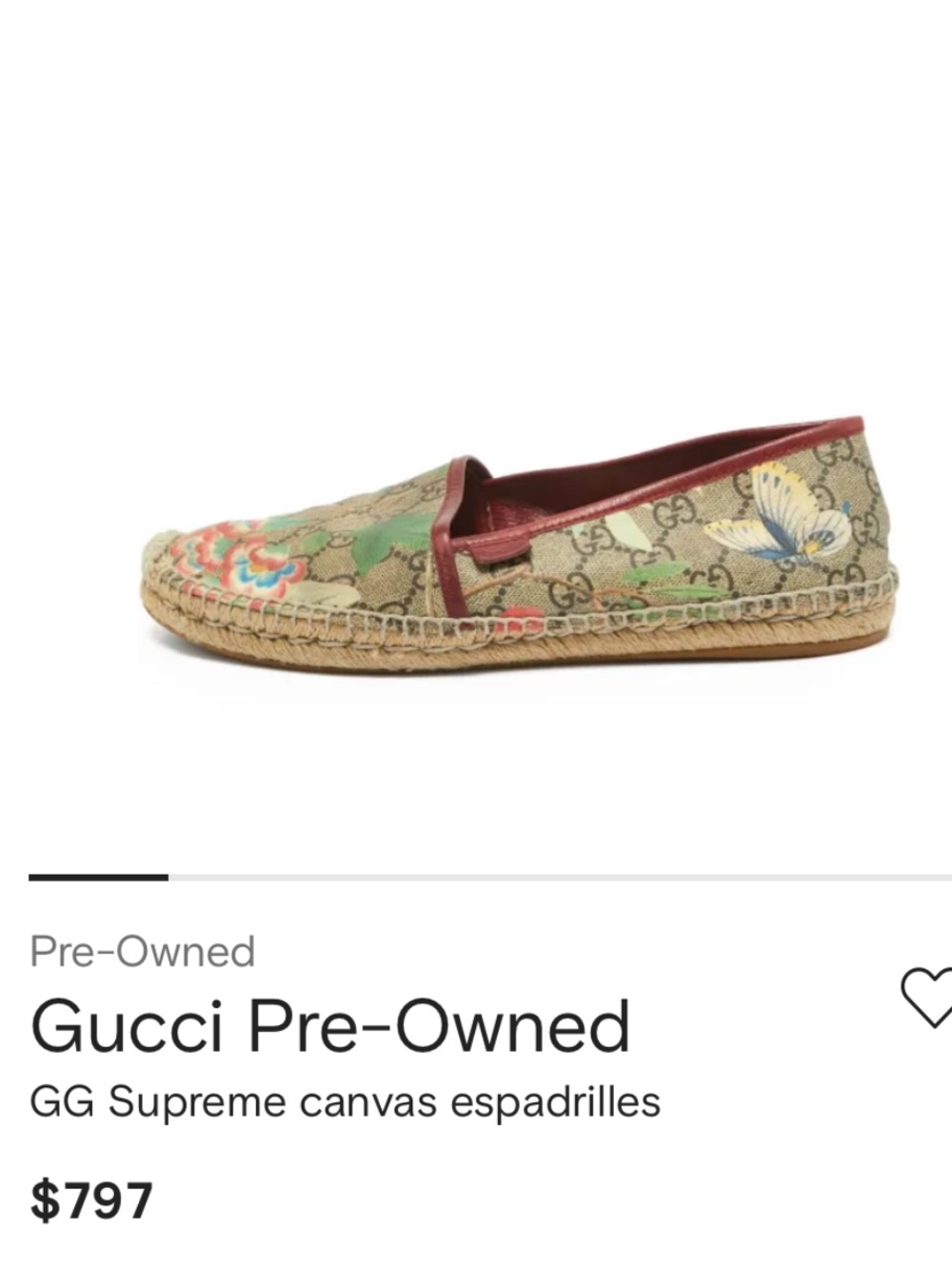 🌸Gucci Blooms Espadrilles Flat GG Supreme Floral Print - Picture 12 of 12